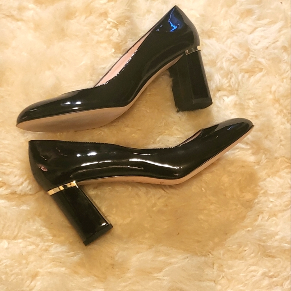 KATE SPADE size 9 DOLORES TOO BLOCK HEEL PATENT LEATHER NEW